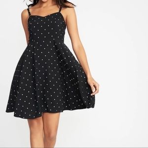 Old Navy black polka dot cami dress size small